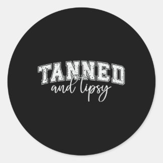 Sticker Rond Vibes De Plage D'Été Tressées Et Tipsy
