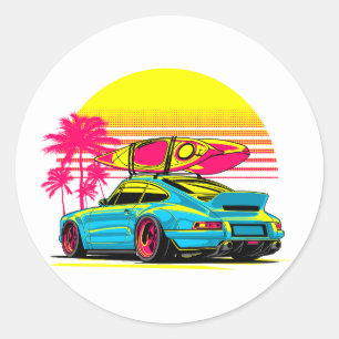 STICKER ROND VIBES D'ÉTÉ DE MIAMI GT