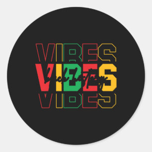 Sticker Rond Vibes du mois de l'histoire noire Colorée Amérique