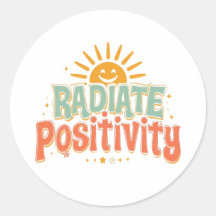 Sticker Rond Vibes Inspirantes, Bonne Humeur et Bonheur