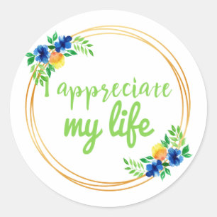 Sticker Rond vibes positives citations pour la vie et le travai