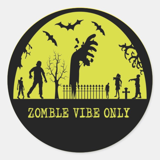 Sticker Rond Vibes Zombie uniquement (Devant)
