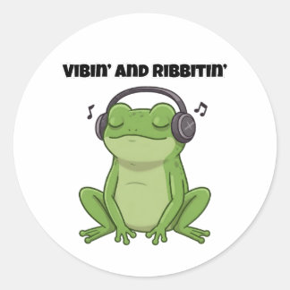 Sticker Rond Vibin’ et Ribbitin’
