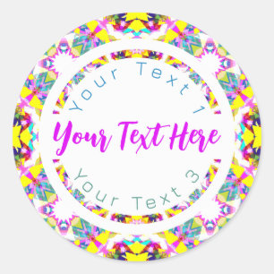 Sticker Rond Vibrant Été Scrapbook Artisanat Artisanat Annivers