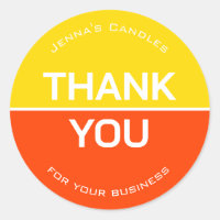 Vibrant Neon Orange Jaune Nom de la société Merci