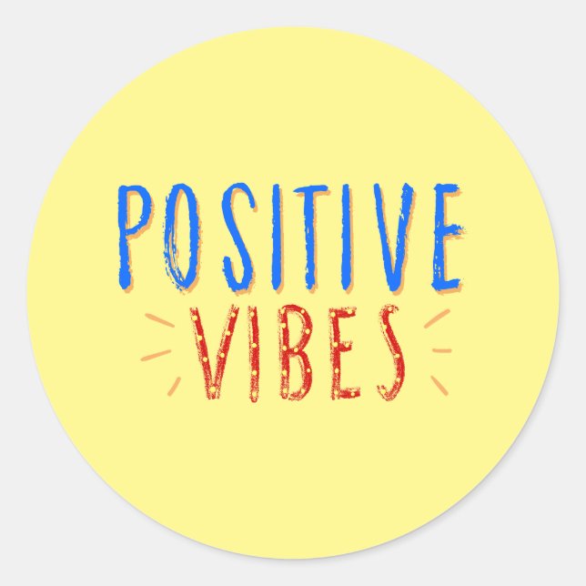 Sticker Rond Vibrant Vibes positives Typographie (Devant)