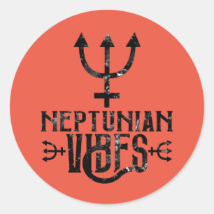 Sticker Rond Vibrations Neptuniennes Astrologie Ésotérique Zodi