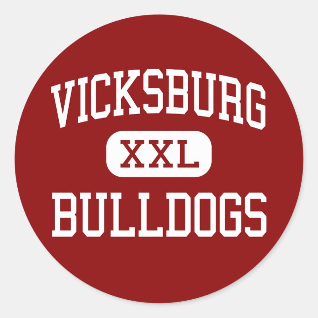 Sticker Rond Vicksburg - Bulldogs - High - Vicksburg Michigan (Devant)