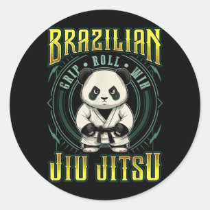 Sticker Rond Victoire de la prise BJJ - Panda de Jiu Jitsu de G