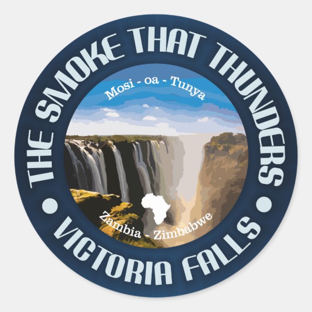 Sticker Rond Victoria Falls (rd) (Devant)