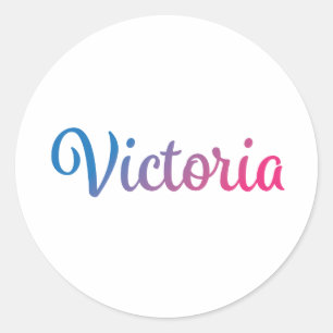 Sticker Rond Victoria Style Cursive