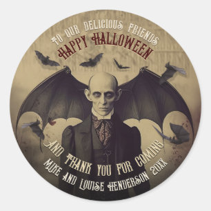 Sticker Rond Victorian Vampire Dracula Gothic Party