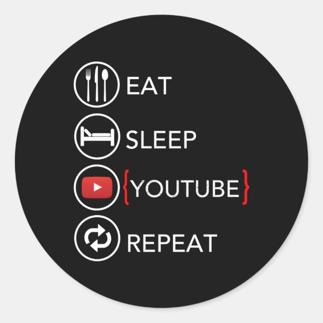 Sticker Rond Video Blogger Vlogger Like Subscribe Podcaster (Devant)