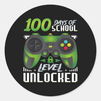 Sticker Rond Video Gamer Étudiant 100ème Jour Enseignant 100 Jo