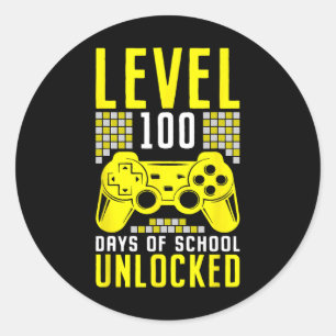 Sticker Rond Video Gamer Étudiant 100ème Jour Enseignant 100 Jo