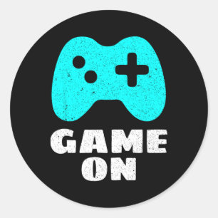 Sticker Rond Vidéo Jeu De Joueur Sur Le Cadeau De Chemise Pour