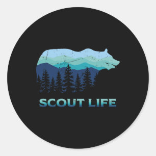 Sticker Rond Vie de scout de plein air de camping de randonnée