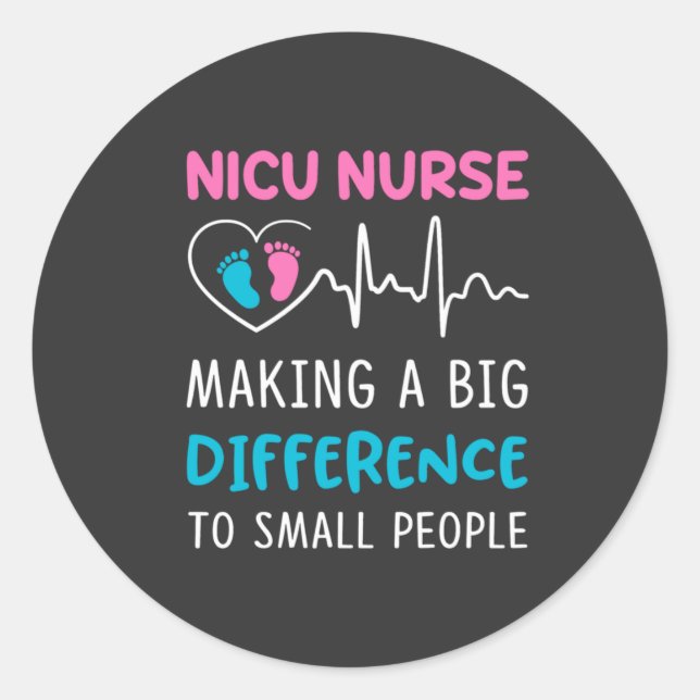 Sticker Rond Vie infirmière | Nicu Nurse (Devant)
