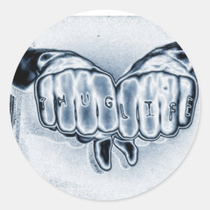 STICKER ROND VIE MÉTTALIQUE DU THUG