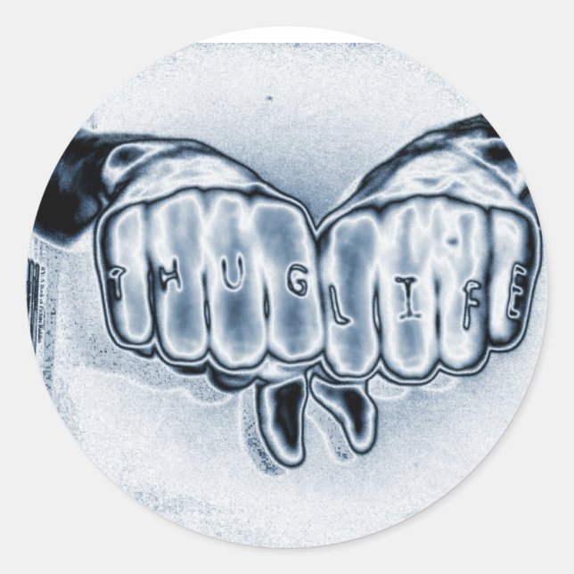 STICKER ROND VIE MÉTTALIQUE DU THUG (Devant)