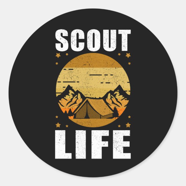 Sticker Rond Vie scout | Camping Scouts Scouting Cadeau (Devant)