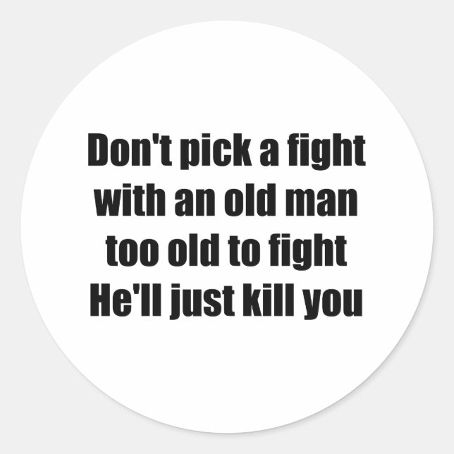 Sticker Rond Vieil homme (Devant)