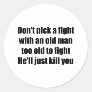 Sticker Rond Vieil homme