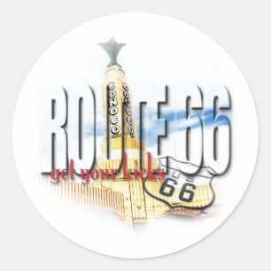 Sticker Rond Vieille station service de Conoco, le Texas -