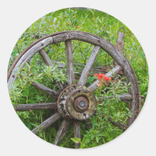 Sticker Rond Vieilles roues dans la ville historique 3 de vieil