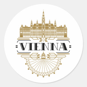Sticker Rond Vienne Autriche Art déco Souvenir esthétique