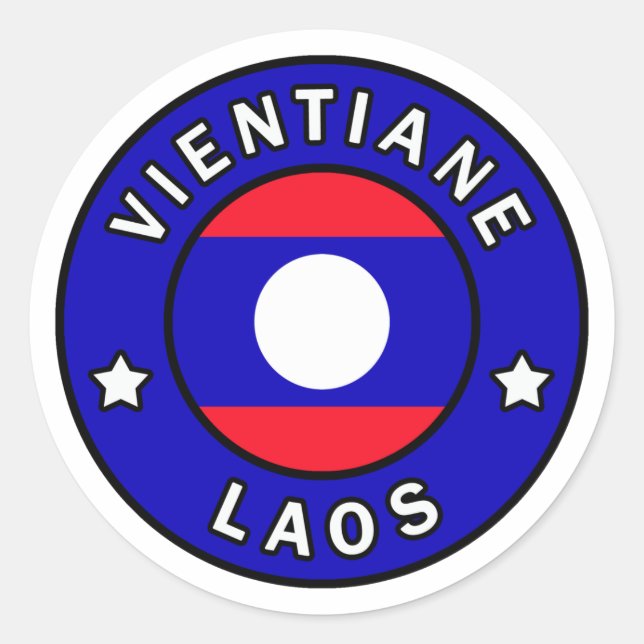 Sticker Rond Vientiane Laos (Devant)