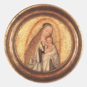 STICKER ROND VIERGE AVEC ENFANT