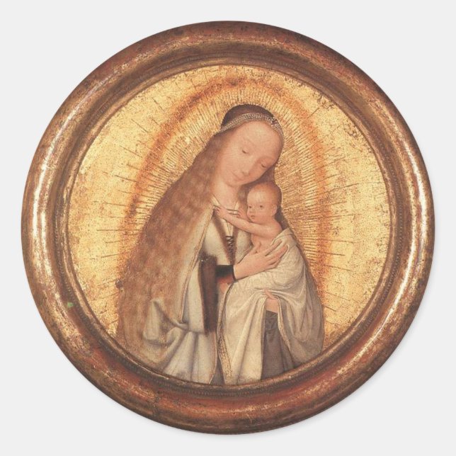 STICKER ROND VIERGE AVEC ENFANT (Devant)