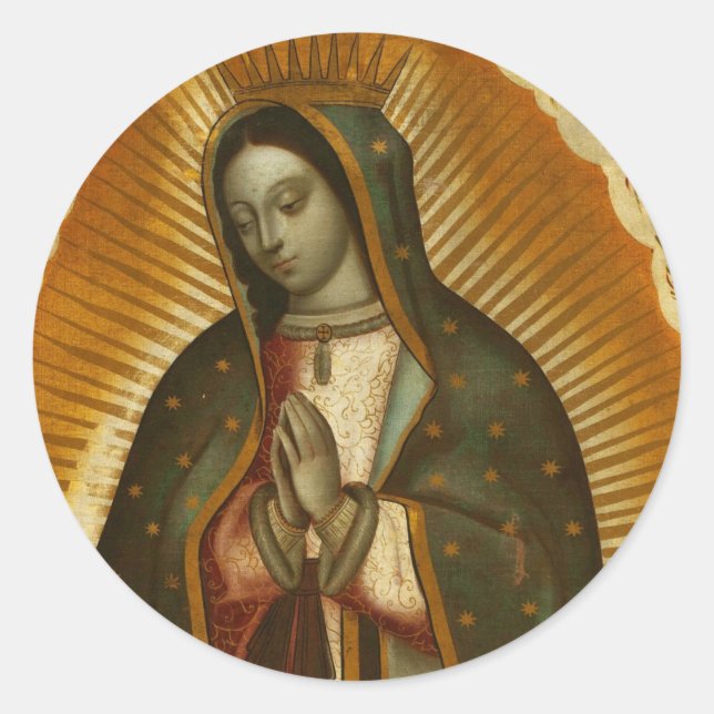 Sticker Rond Vierge de Guadalupe Notre Dame Marie (Devant)