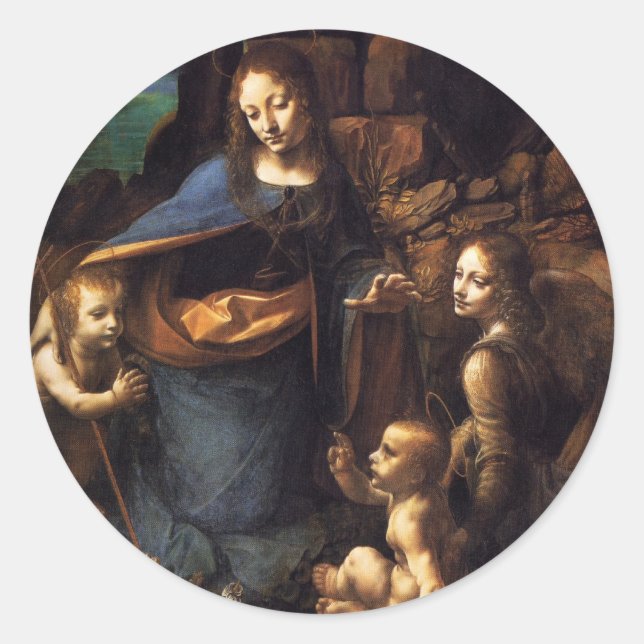 Sticker Rond Vierge des Rochers (Devant)