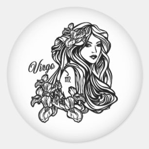 Sticker Rond Vierge du zodiaque Vierge