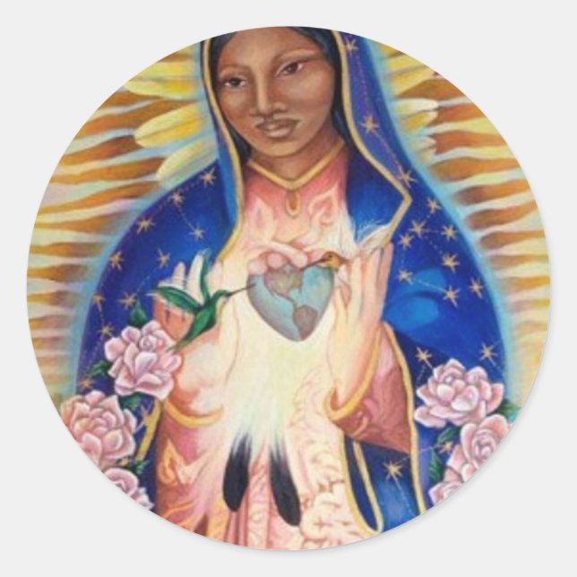 Sticker Rond Vierge Marie - Notre-Dame De Guadalupe (Devant)