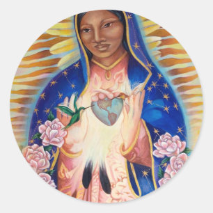 Sticker Rond Vierge Marie - notre Madame Of Guadalupe