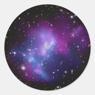 Sticker Rond Vierge photo de l'espace céleste violet