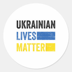 Sticker Rond Vies Ukrainiennes Problème Drapeau Amoureux de l'U