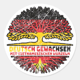 Sticker Rond Vietnam Vietnamesisch Deutsch Deutschland Baum