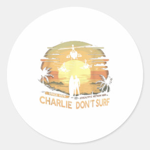 Sticker Rond Vietnam War Vintage Sunset - Clic Charlie Dont Sur