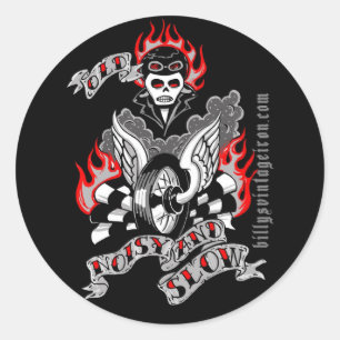 Sticker Rond Vieux, bruyants et lents (couleur)