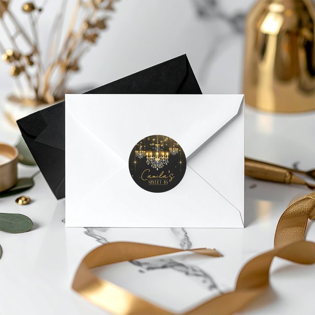 Sticker Rond Vieux Hollywood Lustre en Glam Sweet 16 ID1108 (Créateur téléchargé)