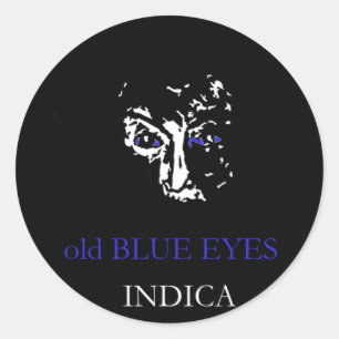 STICKER ROND VIEUX YEUX BLEUS INDICA