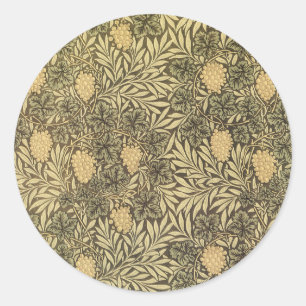 Sticker Rond Vigne de William Morris, motifs textiles vintage