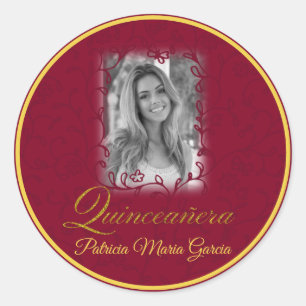 Sticker Rond Vignes florales quinceañera