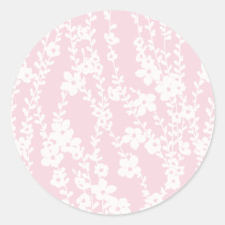 Sticker Rond Vignes florales (rose)