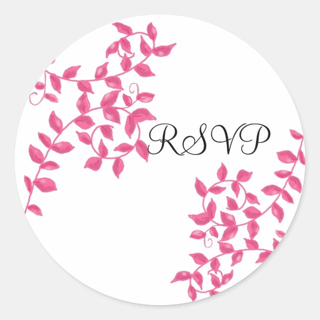 Sticker Rond Vignes roses chaudes RSVP (Devant)