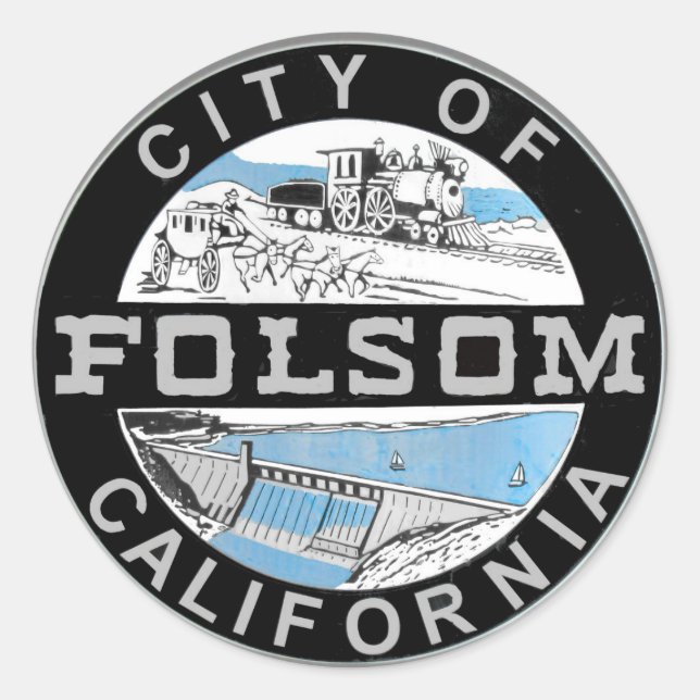 Sticker Rond Ville de Folsom logo graphique : Version graphique (Devant)